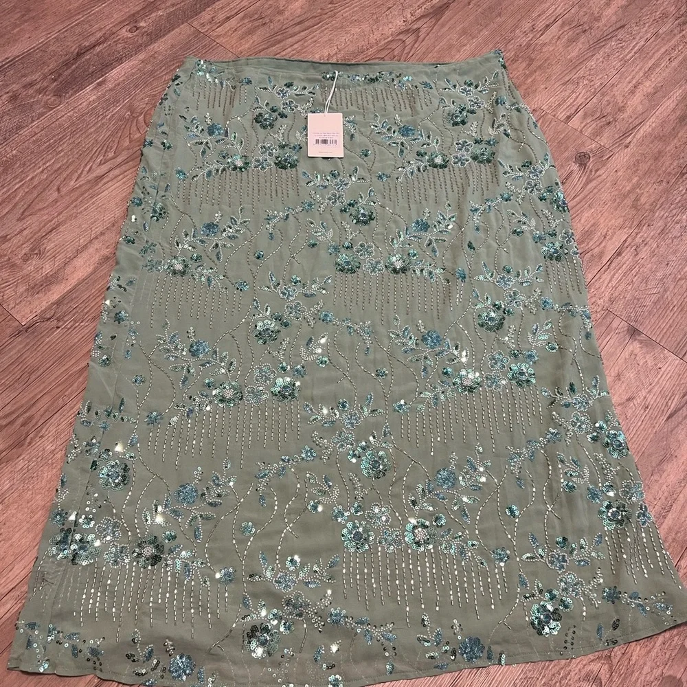 Peppermayo Teal Floral Maxi Skirt - Picture 3 of 5